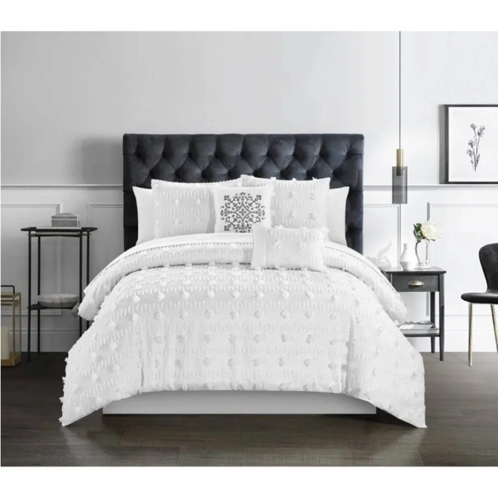 Queen 5pc Atisa Comforter Set White - Chic Home Design new